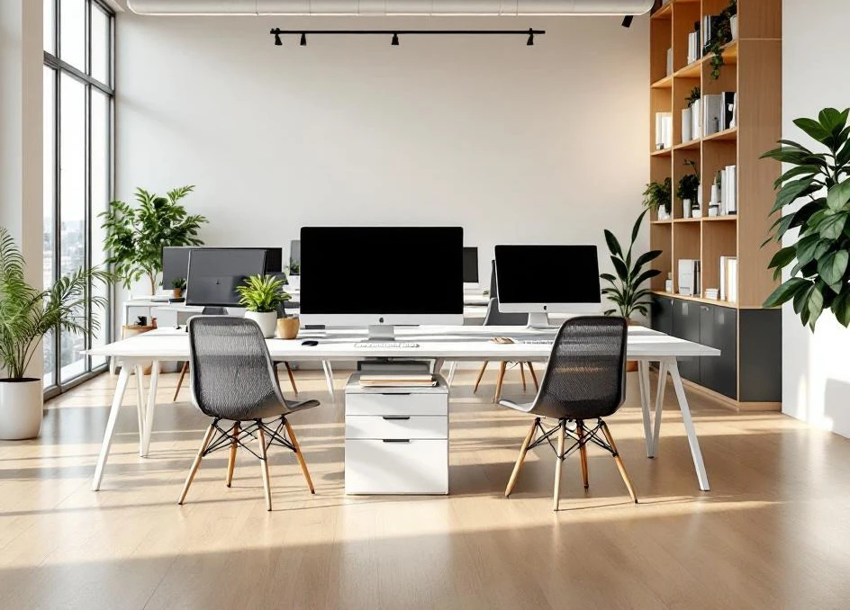 Modern creative agency office with natural light